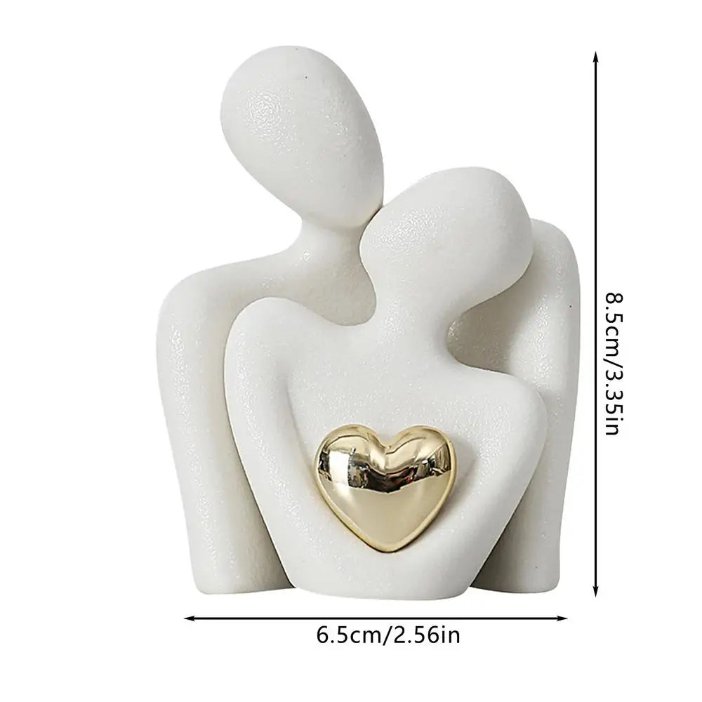 Modern Ceramic Couple Figurines in Love