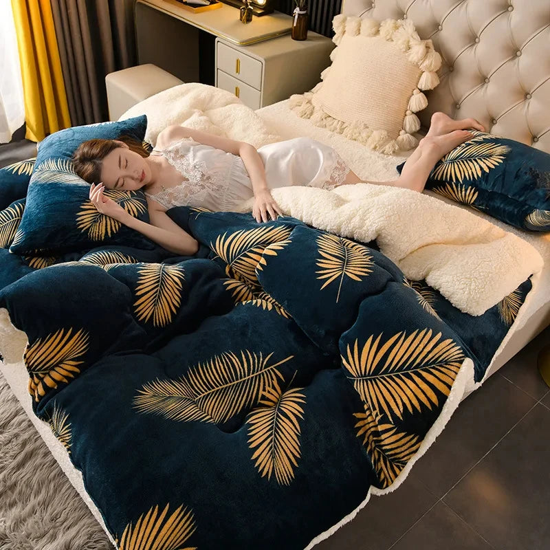 Winter Thick Flannel Fleece Quilt – Ultra-Warm Bedding for Cold Nights