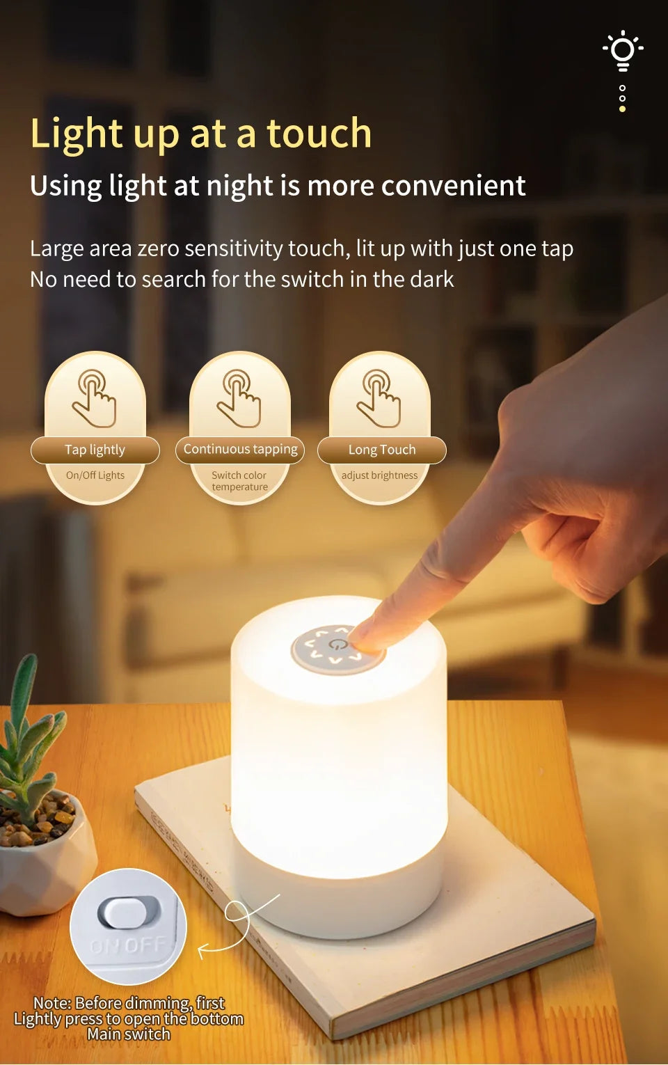 Touch-Control LED Atmosphere Night Light