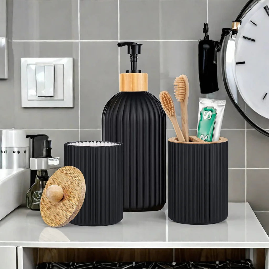 Elevate your bathroom décor with this elegant and practical Bathroom Countertop Organiser Set. Designed for both style and function, this all-in-one solution keeps your essentials tidy and easily accessible.