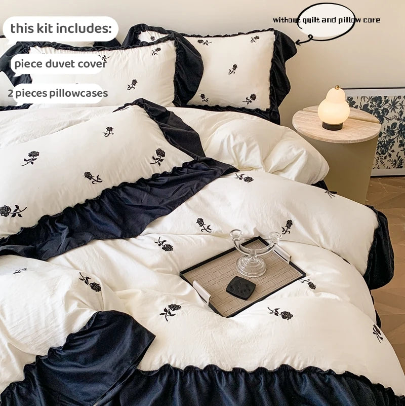 Dreamy Elegance Ruffled Bed Set – Where Sophistication Meets Timeless Style