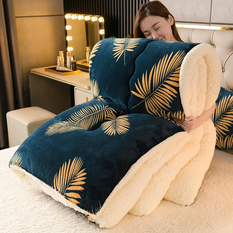 Winter Thick Flannel Fleece Quilt – Ultra-Warm Bedding for Cold Nights