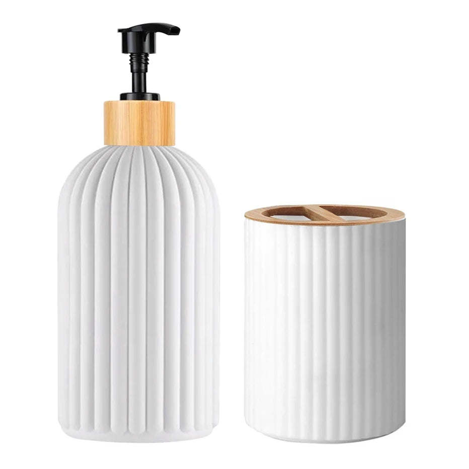 Elevate your bathroom décor with this elegant and practical Bathroom Countertop Organiser Set. Designed for both style and function, this all-in-one solution keeps your essentials tidy and easily accessible.