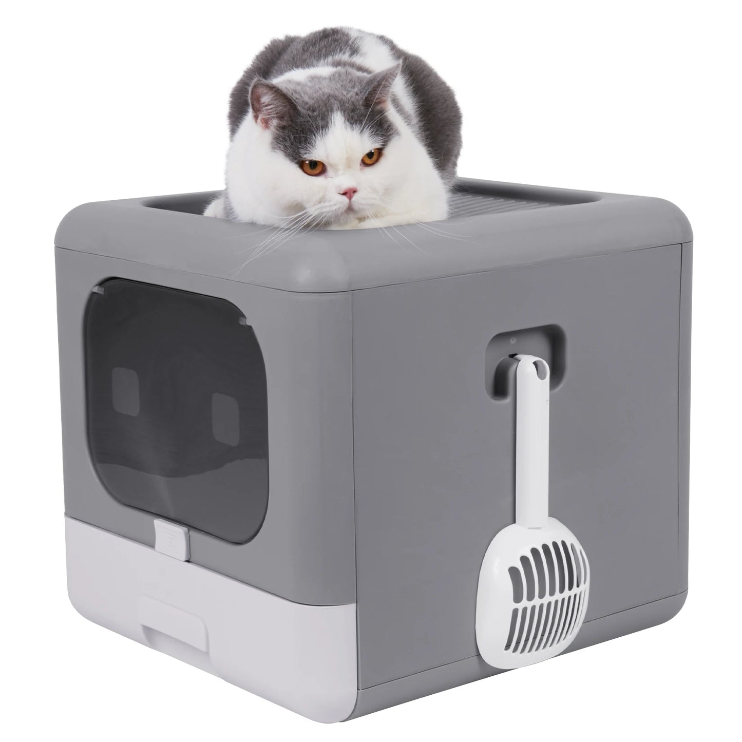 Whisker Haven Foldable Cat Litter Box – Clean & Cosy Toilet Solution for Your Feline