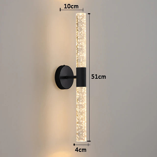 Modern Bubbles Crystal Rod LED Wall Lamp