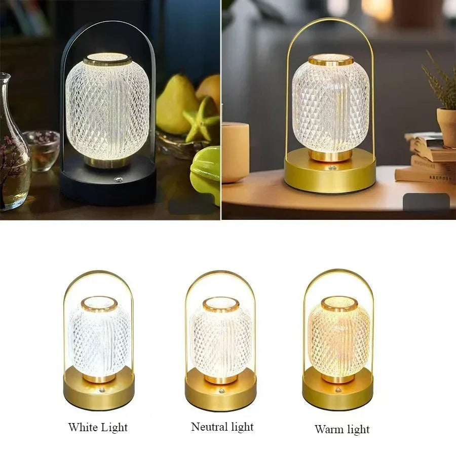 Bring timeless charm and modern convenience into your space with the Retro LED Acrylic Table Lamp.