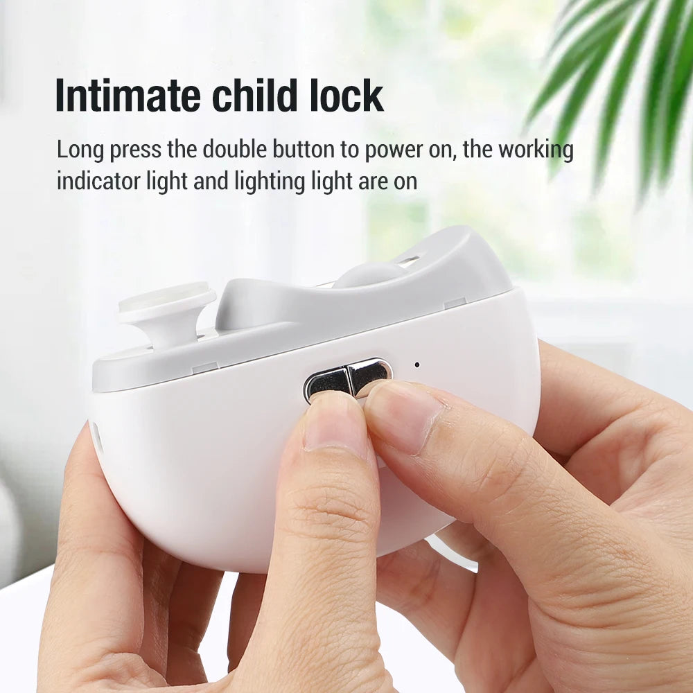 Electric Nail Clipper with Light & Polishing Function