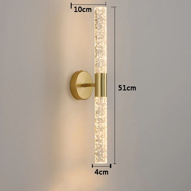 Modern Bubbles Crystal Rod LED Wall Lamp