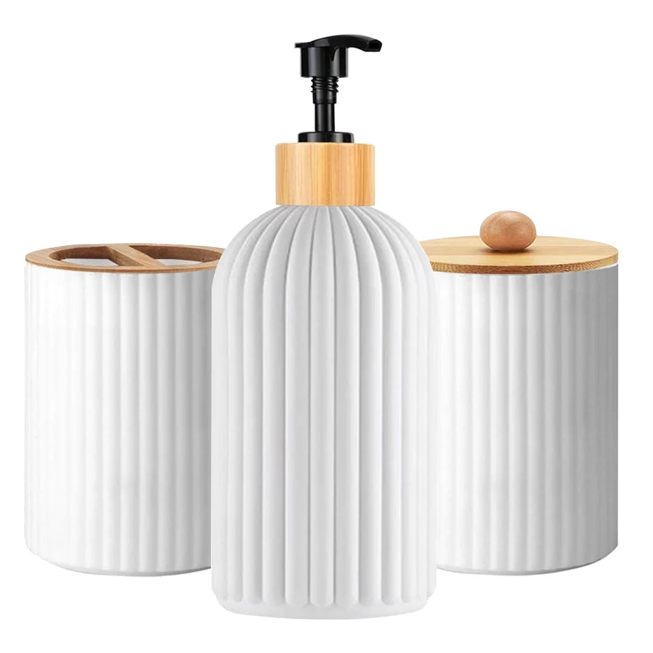 Elevate your bathroom décor with this elegant and practical Bathroom Countertop Organiser Set. Designed for both style and function, this all-in-one solution keeps your essentials tidy and easily accessible.