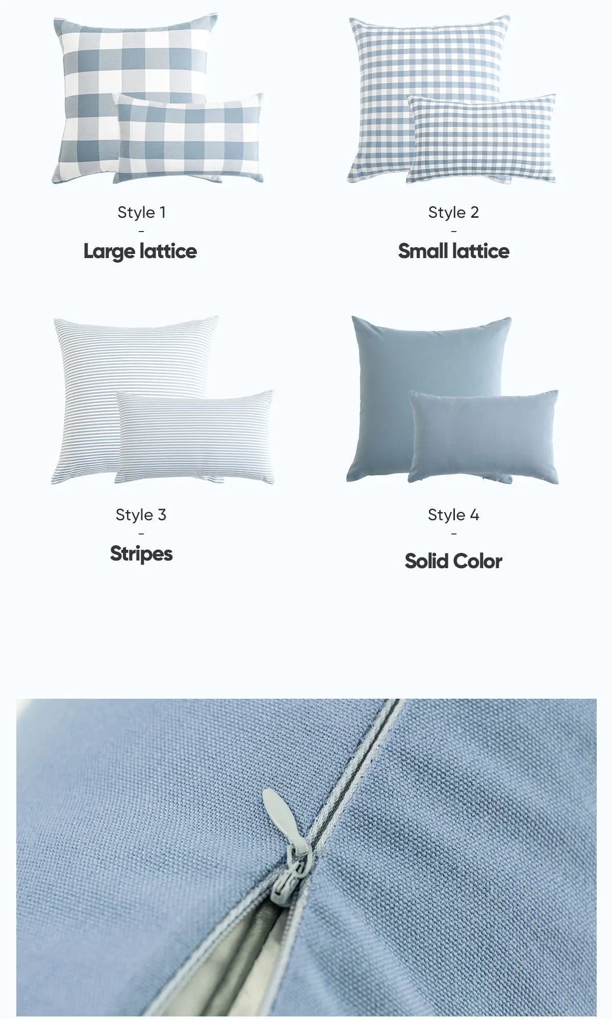 Crafted from quality fabric, it offers both comfort and durability, while the hidden zip fastening ensures a neat finish and easy removal for cleaning. Available in two versatile sizes — 30x50cm and 45x45cm — it suits a v