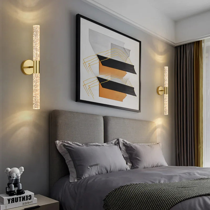 Modern Bubbles Crystal Rod LED Wall Lamp