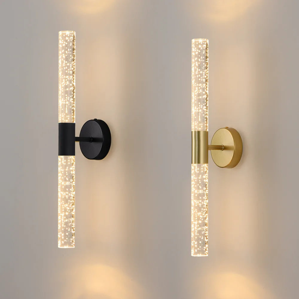 Modern Bubbles Crystal Rod LED Wall Lamp