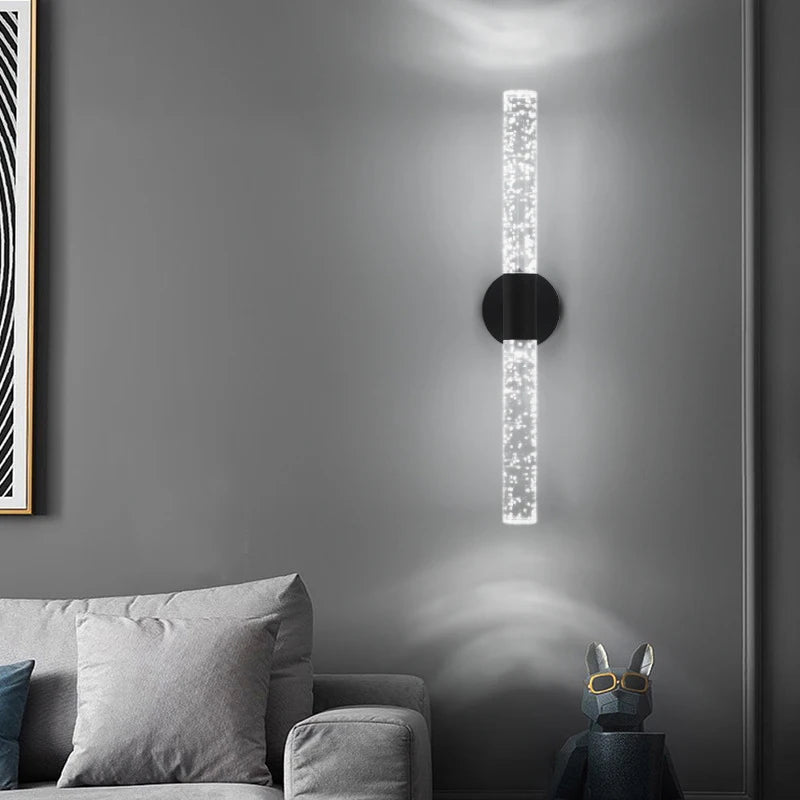 Modern Bubbles Crystal Rod LED Wall Lamp