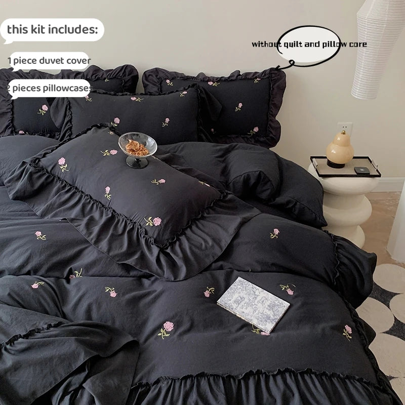 Dreamy Elegance Ruffled Bed Set – Where Sophistication Meets Timeless Style