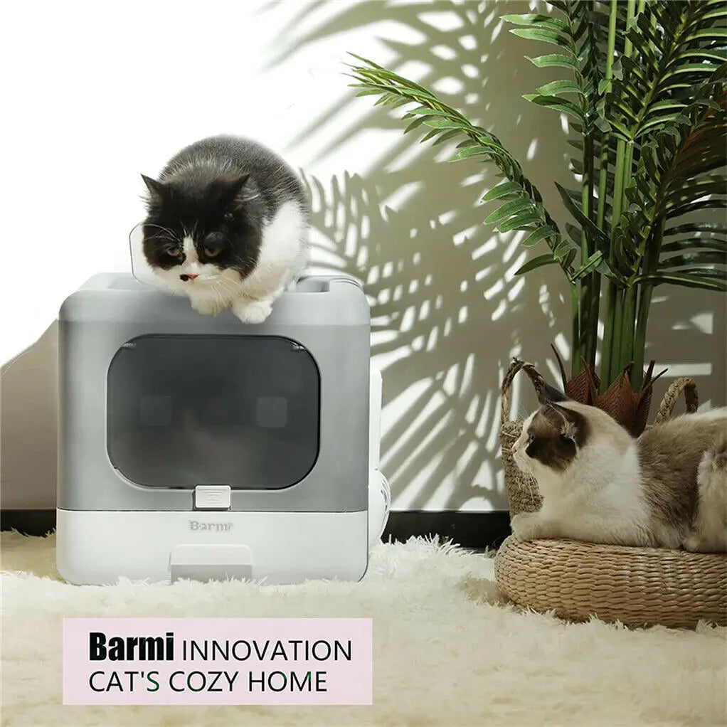 Whisker Haven Foldable Cat Litter Box – Clean & Cosy Toilet Solution for Your Feline