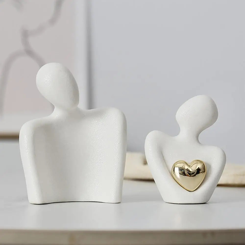 Modern Ceramic Couple Figurines in Love