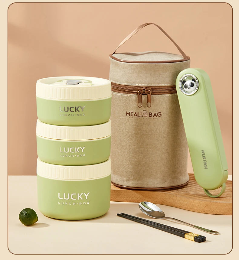 “Premium Stackable Thermal Lunch Box – 304 Stainless Steel Bento with Microwave-Safe Insulated Containers