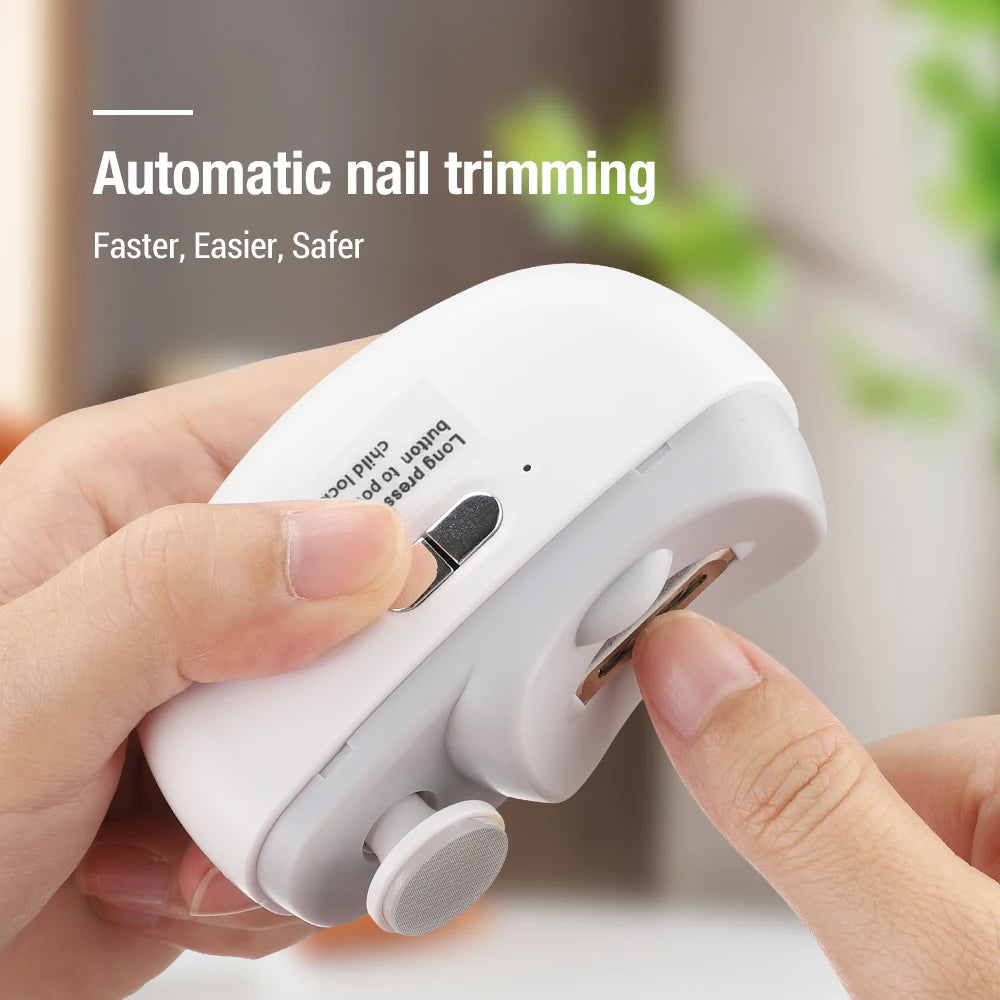 Electric Nail Clipper with Light & Polishing Function