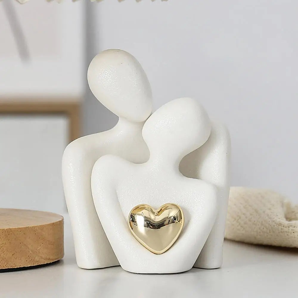 Modern Ceramic Couple Figurines in Love