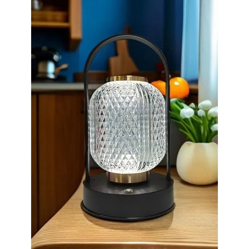 Bring timeless charm and modern convenience into your space with the Retro LED Acrylic Table Lamp.