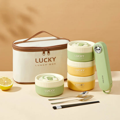“Premium Stackable Thermal Lunch Box – 304 Stainless Steel Bento with Microwave-Safe Insulated Containers