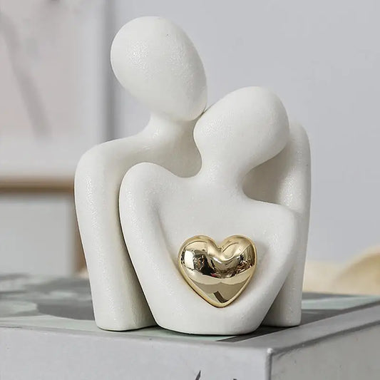 Modern Ceramic Couple Figurines in Love