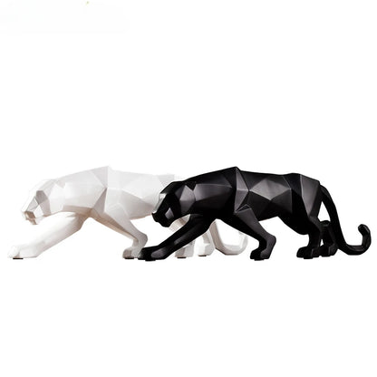 Elegant Resin Leopard Statue