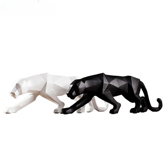 Elegant Resin Leopard Statue