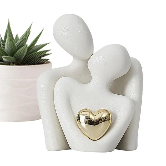 Modern Ceramic Couple Figurines in Love