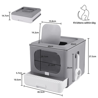 Whisker Haven Foldable Cat Litter Box – Clean & Cosy Toilet Solution for Your Feline