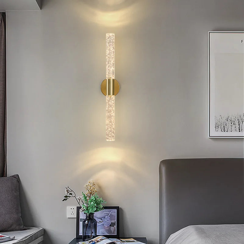 Modern Bubbles Crystal Rod LED Wall Lamp