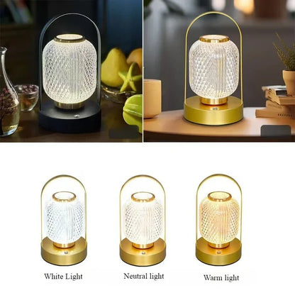 Bring timeless charm and modern convenience into your space with the Retro LED Acrylic Table Lamp.