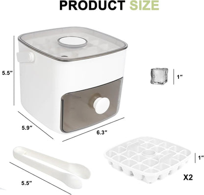 Grid Ice Cube Tray Set; Storage Bin