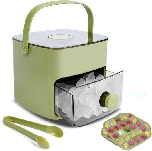 Grid Ice Cube Tray Set; Storage Bin