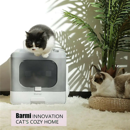 Whisker Haven Foldable Cat Litter Box – Clean & Cosy Toilet Solution for Your Feline