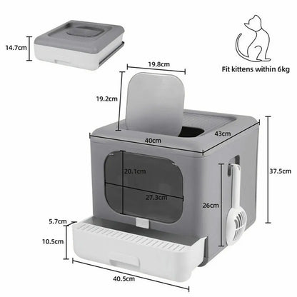Whisker Haven Foldable Cat Litter Box – Clean & Cosy Toilet Solution for Your Feline