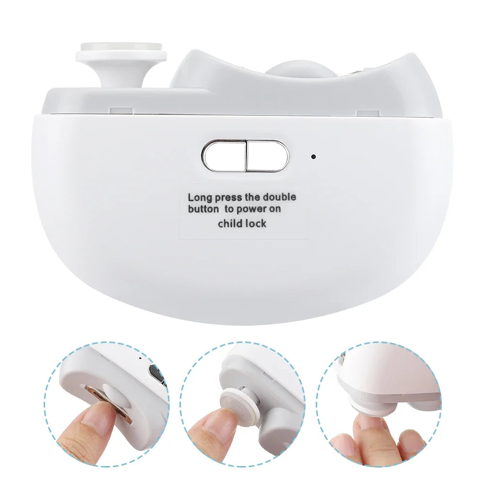 Electric Nail Clipper with Light & Polishing Function